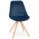 Sedia di design scandinava in piedi naturali ALINA (blu)
