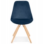 Skandinavischer Designstuhl aus naturfarbenen Füßen ALINA (blau)