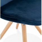 Silla de diseño escandinavo en pies de color natural ALINA (azul)