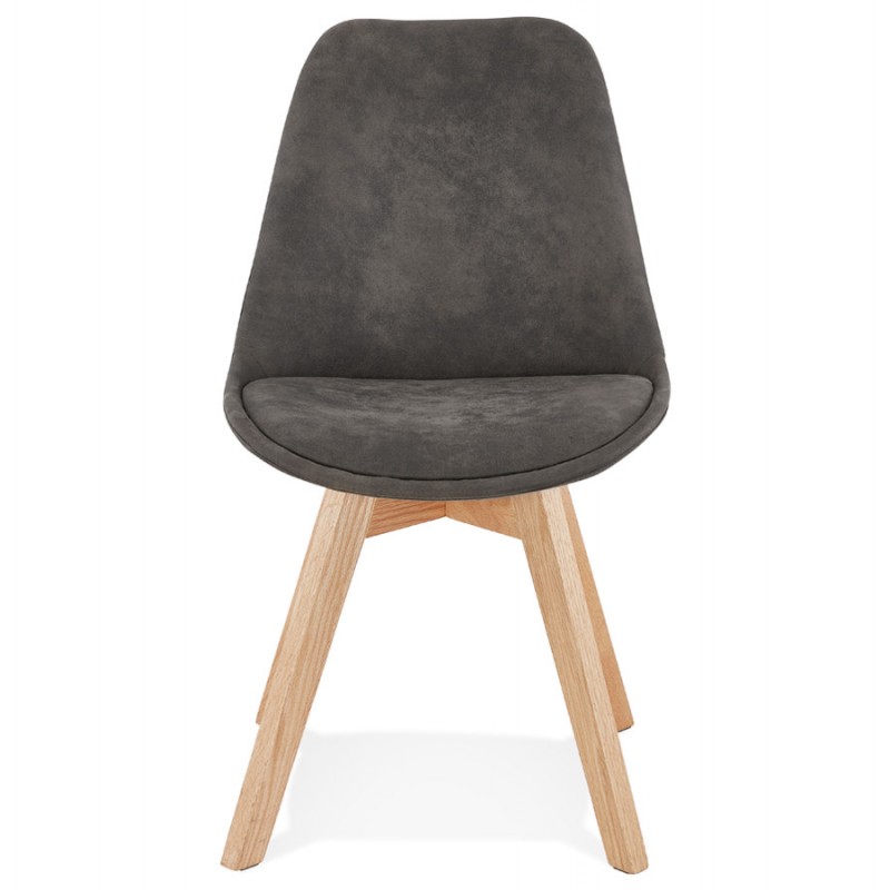 Design chair and vintage microfiber feet natural color THARA (dark grey) - image 47217