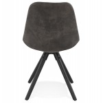 INDUSTRIAL design chair in microfiber black feet SOLEA (dark grey)