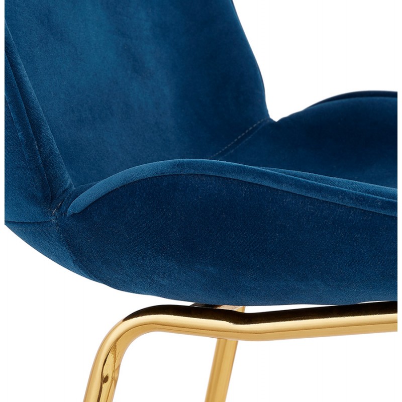 Vintage und Retro-Stuhl in samt goldenen Füßen TYANA (blau) - image 47310