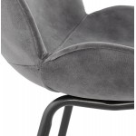 Vintage und Retro-Stuhl in tYANA schwarzen Fuß samt (dunkelgrau)