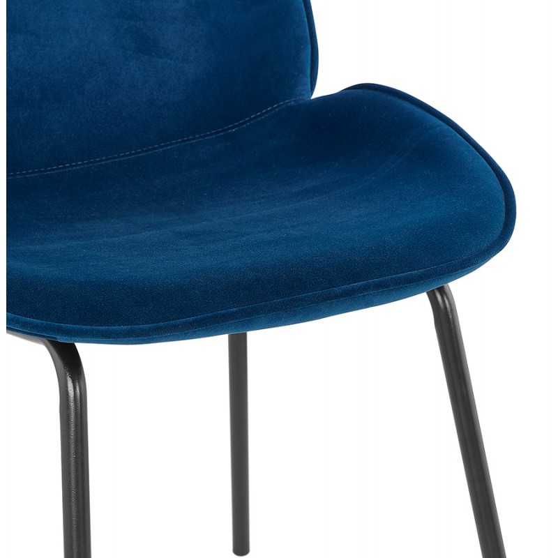 Silla vintage y retro en terciopelo de pie negro tYANA (azul) - image 47331