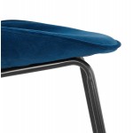 Silla vintage y retro en terciopelo de pie negro tYANA (azul)