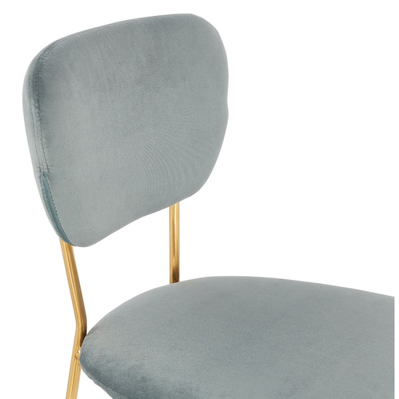 Chaise vintage et rétro en velours pieds dorés NOALIA (gris clair) - image 47344