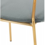 Vintage und Retro-Stuhl in samt goldenen Füßen NOALIA (hellgrau)