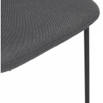 Chaise vintage et rétro en tissu pieds noirs NOALIA (gris foncé)