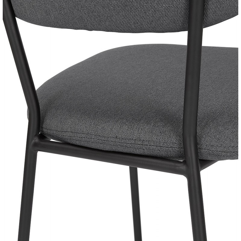 Chaise vintage et rétro en tissu pieds noirs NOALIA (gris foncé) - image 47361