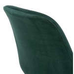 Silla vintage e industrial en terciopelo negro pies LEONORA (verde)