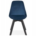 Vintage and industrial chair in velvet black feet LEONORA (blue)