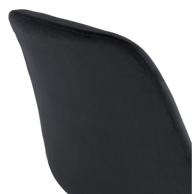 Vintage and industrial chair in velvet black woodfeet ALINA (black) - image 47418