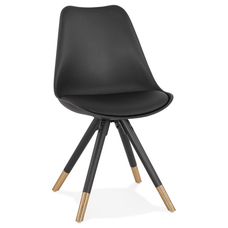 Vintage Stuhl und retro schwarz und gold Füße LUNA (schwarz) - image 47437