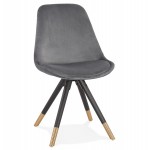 SUZON vintage and retro black and gold foot chair (grey)
