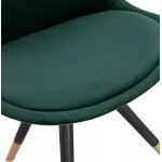Chaise vintage et rétro pieds noirs et dorés SUZON (vert)