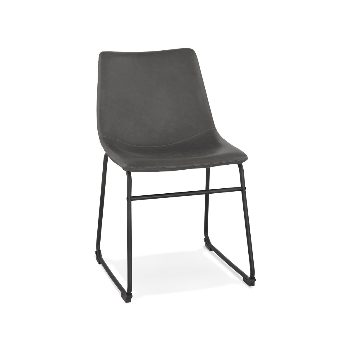 schwarze (dunkelgrau) industrielle Stuhl Story JOE und AMP 6867 - Vintage Metallfüße