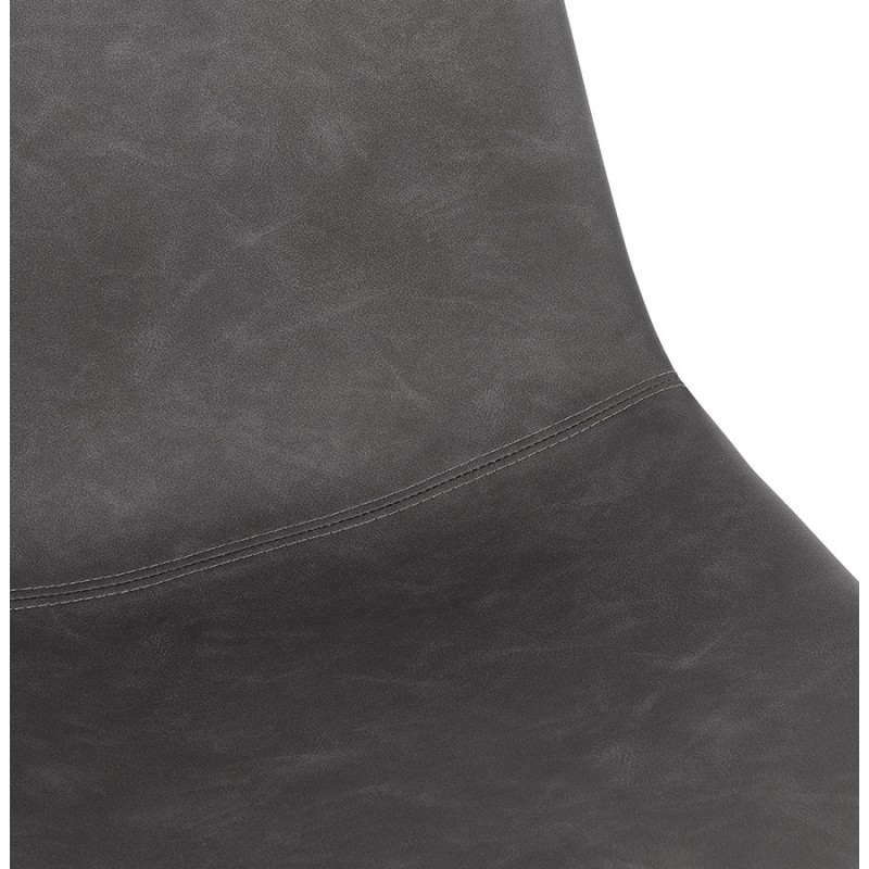 Sedia vintage e piedi industriali in metallo nero JOE (grigio scuro) - image 47473