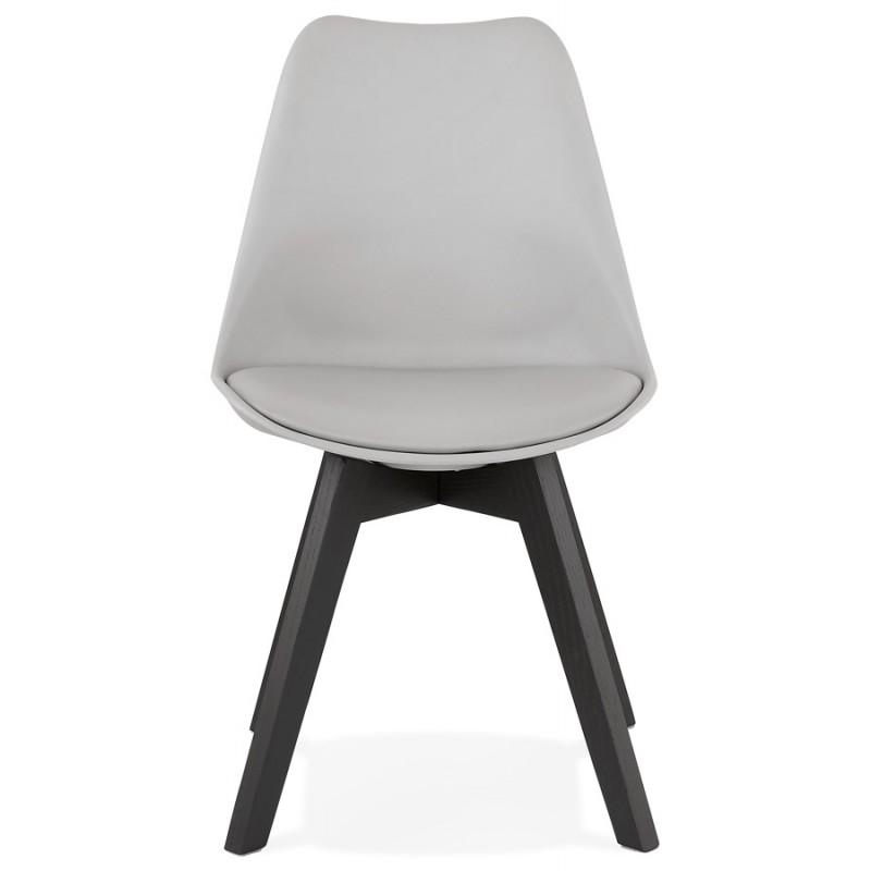 Sedia DESIGN con piedi neri in legno MAILLY (grigio) - image 47503