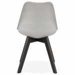 Sedia DESIGN con piedi neri in legno MAILLY (grigio)