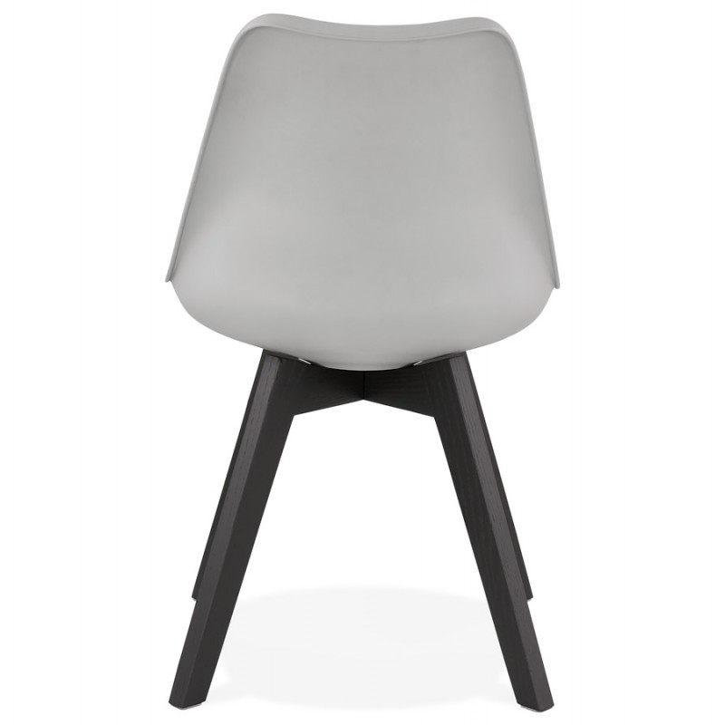 Sedia DESIGN con piedi neri in legno MAILLY (grigio) - image 47506