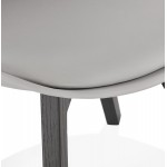 DESIGN Stuhl mit schwarzen Holzfüßen MAILLY (grau)