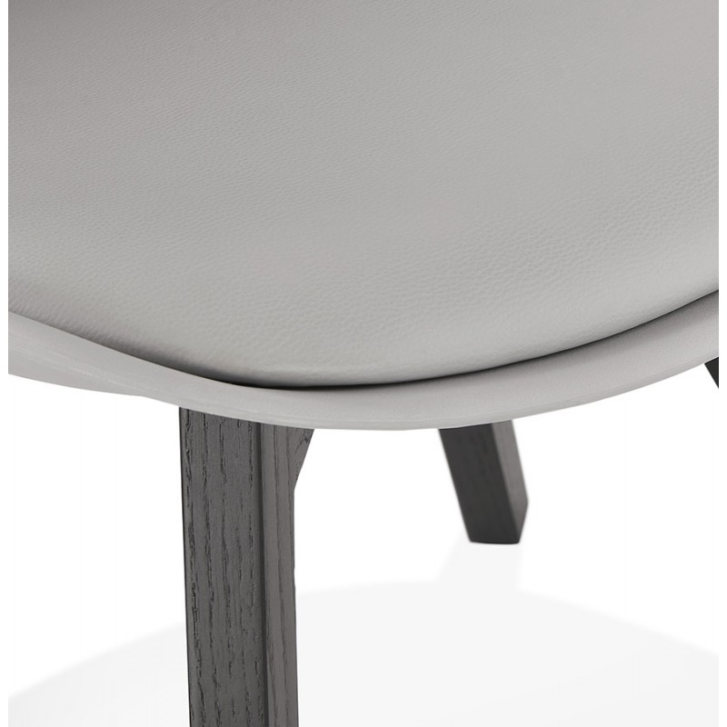DESIGN chair with black wood feet MAILLY (grey) - image 47508