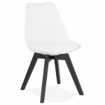 DESIGN chair with feet black wood MAILLY (white)