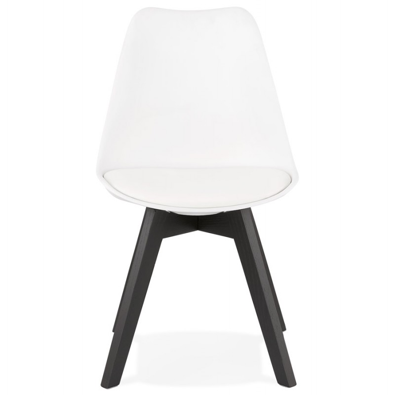 DESIGN Stuhl mit Füßen schwarz Holz MAILLY (weiß) - image 47514