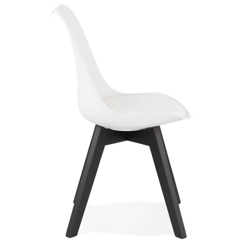 DESIGN chair with feet black wood MAILLY (white) - image 47515