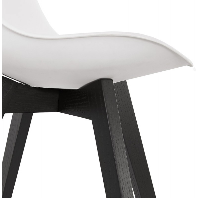 DESIGN Stuhl mit Füßen schwarz Holz MAILLY (weiß) - image 47520
