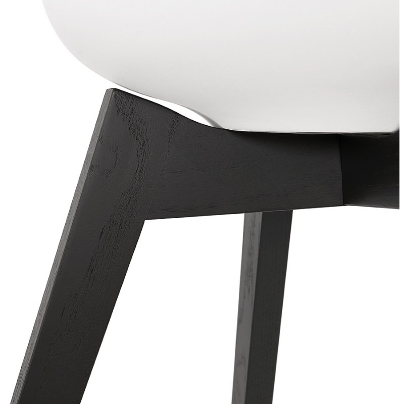 SEDIA DESIGN con piedi in legno nero MAILLY (bianco) - image 47521