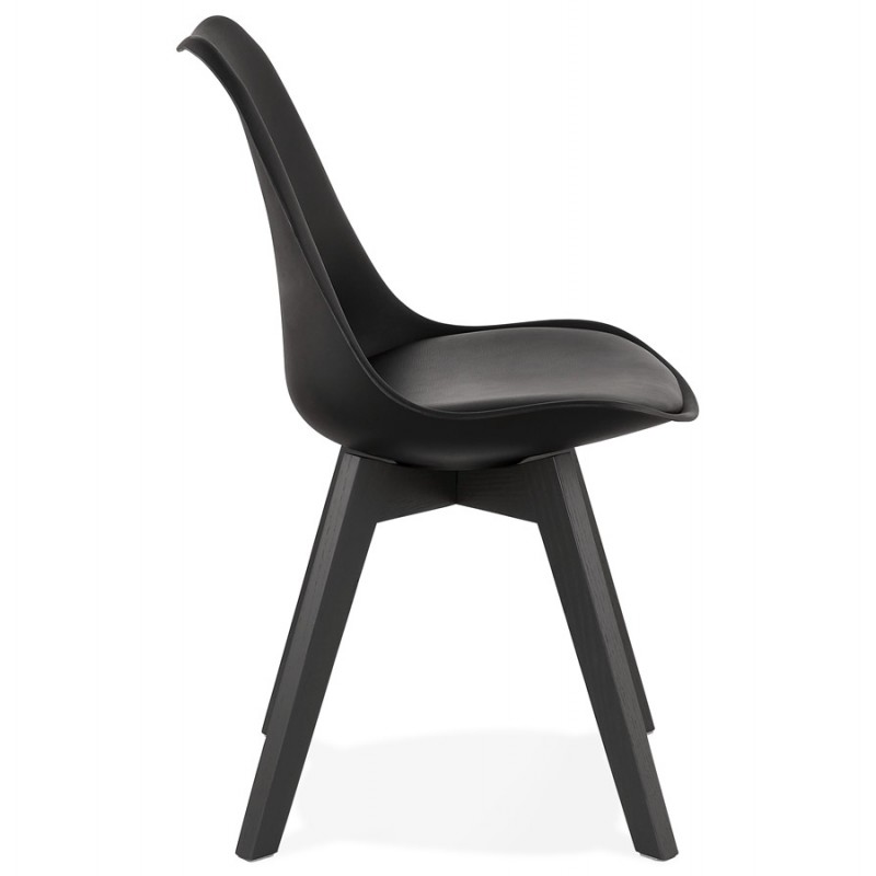Design chair with black wooden feet MAILLY (black) - image 47526