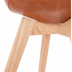 Sedia vintage e piedi industriali in legno finitura naturale MANUELA (marrone)