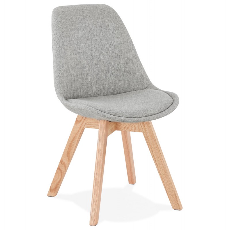 DESIGN chair in fabric feet wood natural finish NAYA (grey) - image 47544