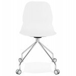 MarianA chrome metal foot desk chair (white)