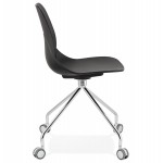 MarianA Chrom Metall Fuß Schreibtisch Stuhl (schwarz)