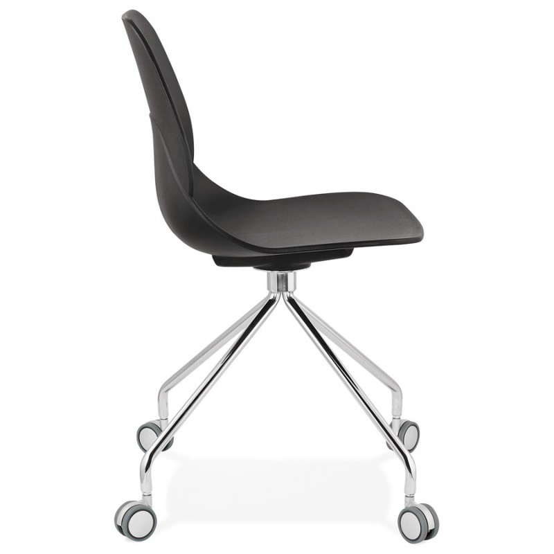 MarianA chrome metal foot desk chair (black) - image 47569