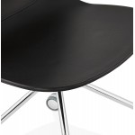 MarianA chrome metal foot desk chair (black)
