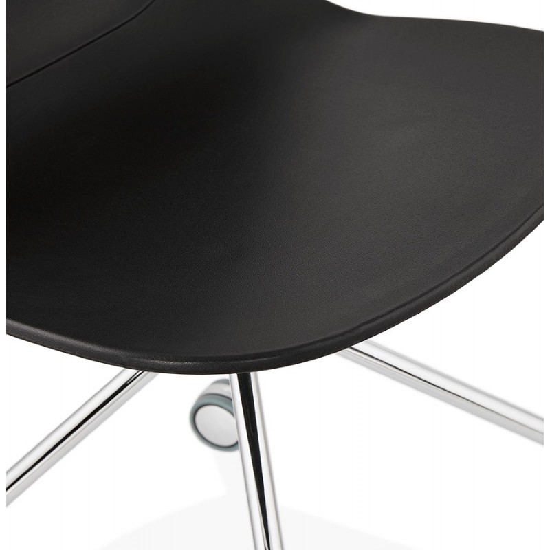MarianA chrome metal foot desk chair (black) - image 47573