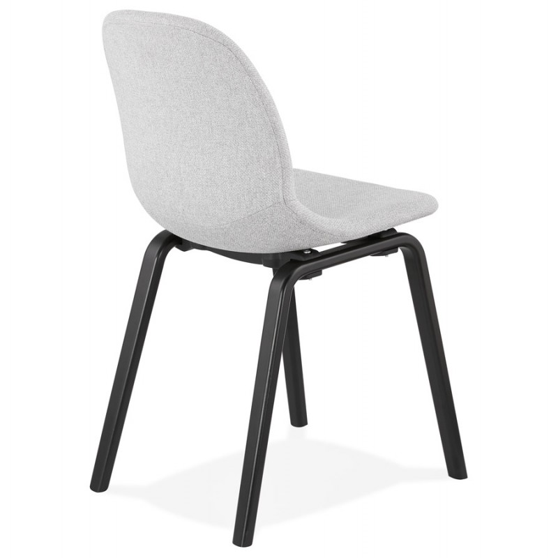 Design e sedia contemporanea in tessuto piedi piedi in legno nero piedi MARTINA (grigio chiaro) - image 47616