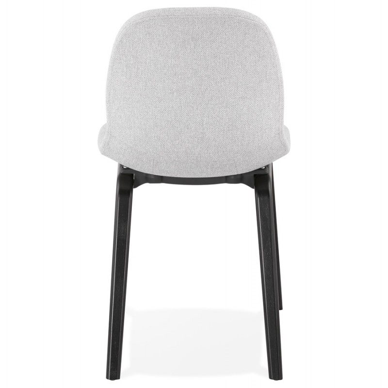 Design und zeitgenössischer Stuhl aus Stofffüßen schwarz Holzfüße MARTINA (hellgrau) - image 47617