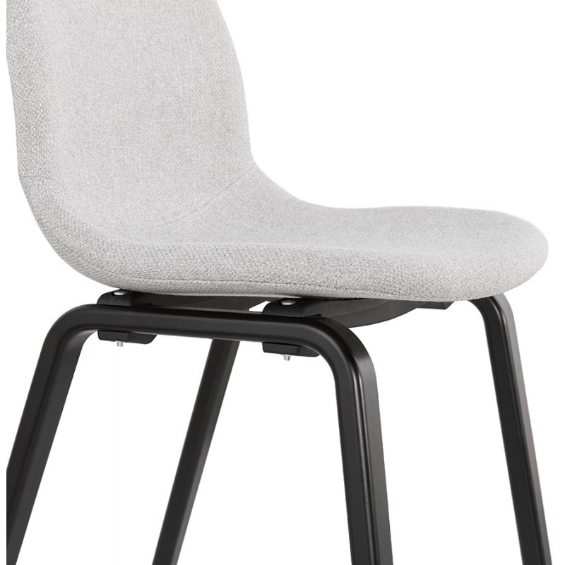 Design e sedia contemporanea in tessuto piedi piedi in legno nero piedi MARTINA (grigio chiaro) - image 47619