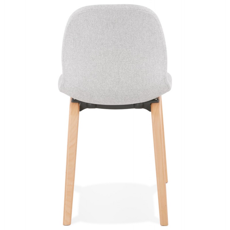 Design chair and Scandinavian fabric feet wood natural finish MARTINA (light grey) - image 47627