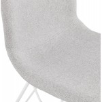 Silla de diseño industrial en tejido de pie de metal blanco MOUNA (gris claro)