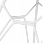 Chaise design industrielle en tissu pieds métal blanc MOUNA (gris clair)