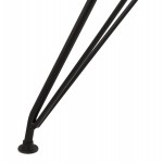 Industriedesign Stuhl aus schwarzem Metall Fußgewebe MOUNA (hellgrau)