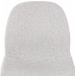 Silla de diseño apilable en tela patas metálicas blancas MANOU (gris claro)