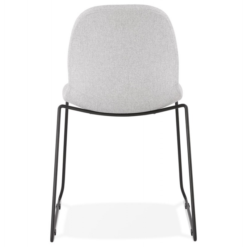 Sedia design impilabile in tessuto gambe in metallo nero MANOU (grigio chiaro) - image 47707