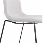 Design chair stackable in fabric black metal legs MANOU (light gray)