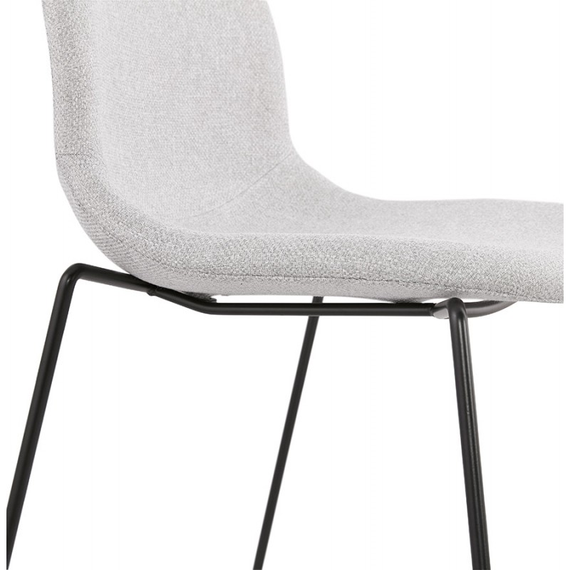 Sedia design impilabile in tessuto gambe in metallo nero MANOU (grigio chiaro) - image 47710